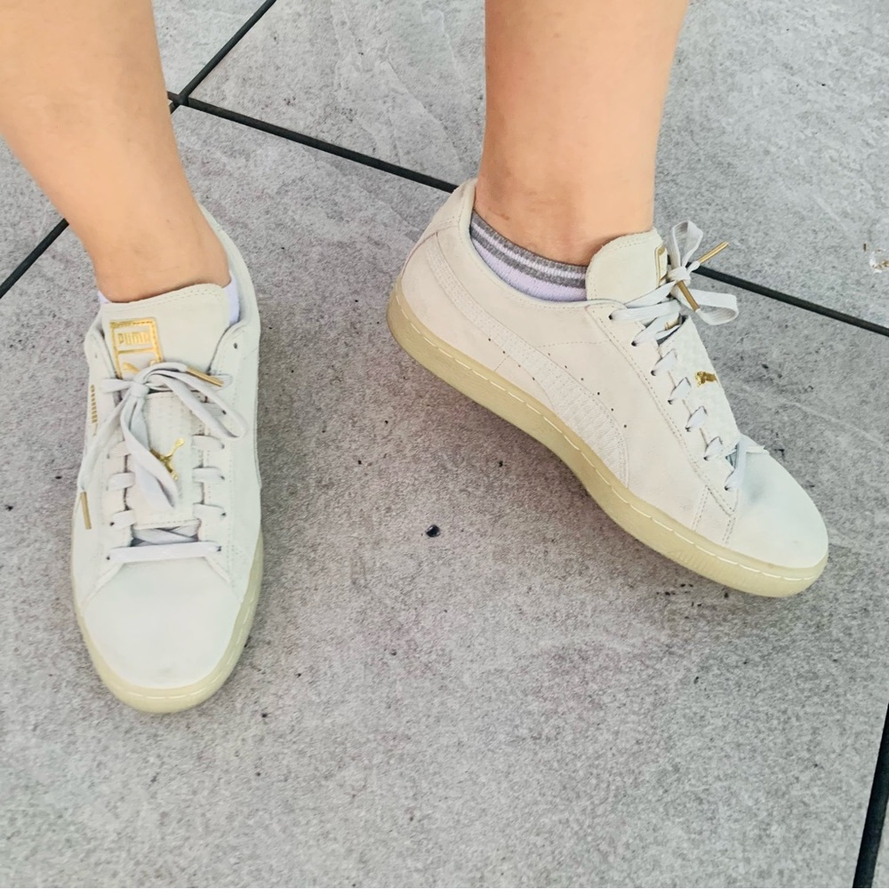 Puma Artistic Leather Used Women’s Tennis Shoes Vintage
